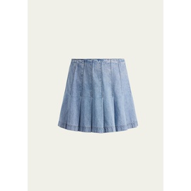 Alice + Olivia Carter Pleated Denim Mini Skirt 4539124