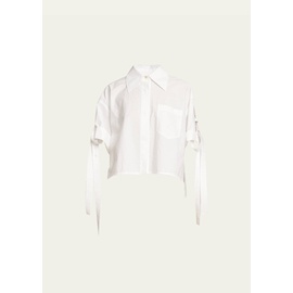 로에베 Loewe x Paulas Ibiza Cropped Workwear Shirt with Self-Tie Strap Detail 4544836