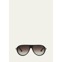 톰포드 TOM FORD Mens Marcus T-Logo Oval Sunglasses 4545799