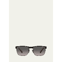 Prada Mens Half-Rim Square Polarized Sunglasses 4548112