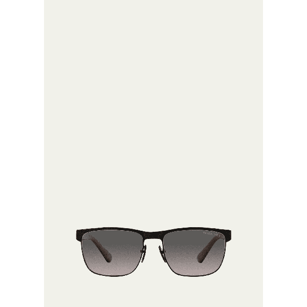프라다 Prada Mens Half-Rim Square Polarized Sunglasses 4548112