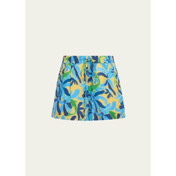 마르니 마르니 Marni x No Vacancy Inn Floral-Print Linen Pull-On Shorts 4557330