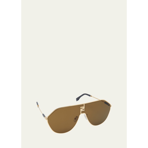 펜디 펜디 Fendi Mens FF Match Metal Shield Sunglasses 4559234