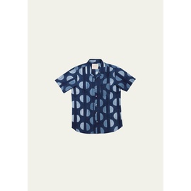 KARDO Mens Seersucker Circular-Print Camp Shirt 4559820