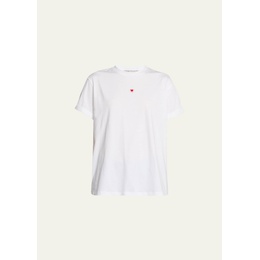 스텔라 맥카트니 Stella McCartney Heart-Embroidered jersey T-Shirt 4560580