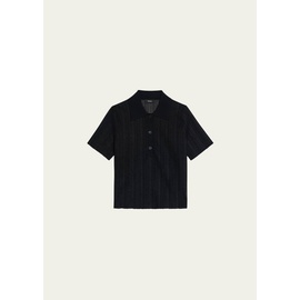 띠어리 Theory Cropped Matte Cotton Jacquard Polo Shirt 4579882