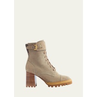 See by Chloe Mallory Suede Buckle Combat Boots 4580275