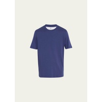 브루넬로 쿠치넬리 Brunello Cucinelli Mens Cotton-Silk Crewneck T-Shirt 4585536