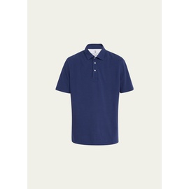 브루넬로 쿠치넬리 Brunello Cucinelli Mens Cotton Pique Polo Shirt 4585546