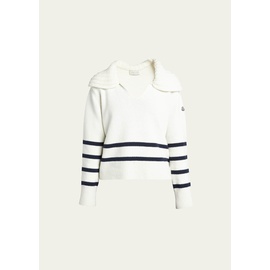 몽클레어 Moncler Cashmere-Blend Striped Polo Sweater 4603218