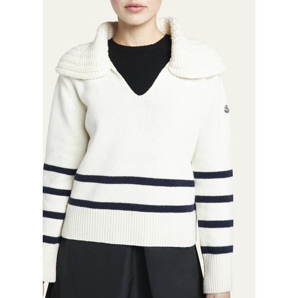 몽클레어 몽클레어 Moncler Cashmere-Blend Striped Polo Sweater 4603218