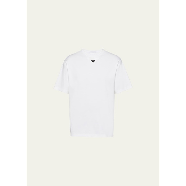 프라다 Prada Mens Jersey Triangle Logo T-Shirt 4606743