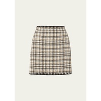 Veronica Beard Ohemia Tweed Crochet-Trim Mini Skirt 4637320