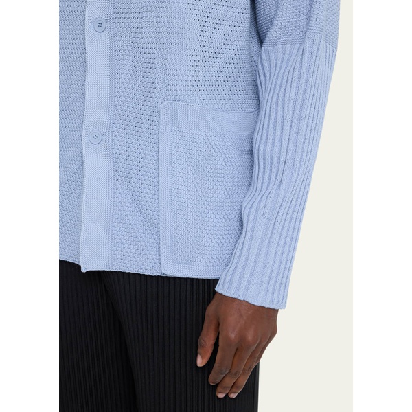  Homme Plisse 이세이미야케 이세이 미야케 Issey Miyake Mens Button-Front Knit Shirt 4640349