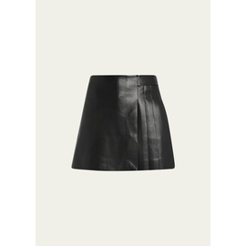 Alice + Olivia Toni Vegan Leather Asymmetric Pleated Mini Skirt 4647043