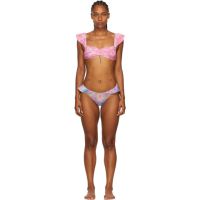 Collina Strada SSENSE Exclusive Purple Recycled Nylon Bikini 221236F105015