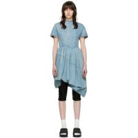 We11done Blue Denim Mini Dress 221327F052000