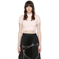 We11done Pink Rayon Short Sleeve Turtleneck 221327F099005