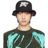 We11done Black Basic Logo Bucket Hat 221327M140004