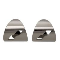 We11done Gunmetal Logo Motif Earrings 221327M144001