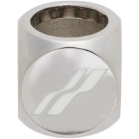We11done Silver & White Logo Dice Ring 221327M147003