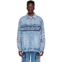 We11done Blue Logo Denim Jacket 221327M177012