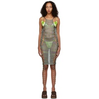 Isa Boulder SSENSE Exclusive Green & Purple Broken Vase Dress 221541F052002