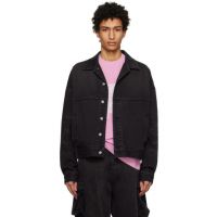 We11done Black Graphic Denim Jacket 222327M177011
