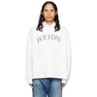 We11done White Distressed Hoodie 222327M202024