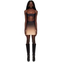 Mugler Black & Brown Degrade Minidress 222345F052002