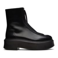 The Row Black Zipped I Ankle Boots 222359F113002