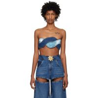 AREA Blue Rope Denim Camisole 231372F111008