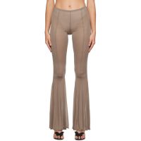 Blumarine Taupe Flare Trousers 231901F087023