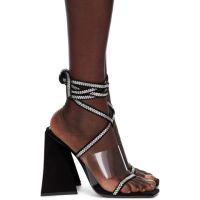 The Attico Black Isa Heeled Sandals 232528F125027