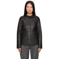 TOTEME Black Quilted Reversible Leather Jacket 232771F064003
