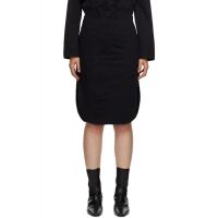 TOTEME Black Curved Hem Midi Skirt 232771F092004
