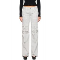 Blumarine Gray Cinch Strap Cargo Pants 232901F087014