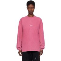 We11done Pink Vintage Horror Long Sleeve T-Shirt 241327F110023