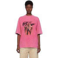 We11done Pink Vintage Horror T-Shirt 241327F110025