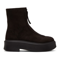 The Row Brown Zipped I Boots 241359F113000