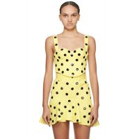AREA Yellow Polka Dot Top 241372F111003