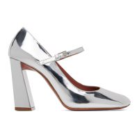 Amina Muaddi Silver Mary Jane Heels 241415F122003