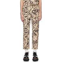 Sacai Beige & Brown Printed Trousers 241445M191034