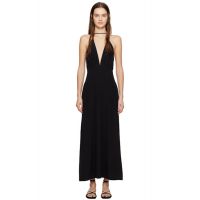 TOTEME Black Double Halter Maxi Dress 241771F055019
