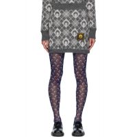 Marine Serre Gray Moon Argyle Knit Miniskirt 242020F090007