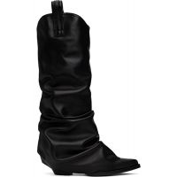 R13 Black Mid Cowboy Sleeve Boots 242021F114009