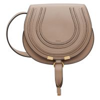 Chloe Beige Small Marcie Saddle Bag 242338F048011
