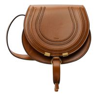 Chloe Tan Small Shiny Marcie Saddle Bag 242338F048012