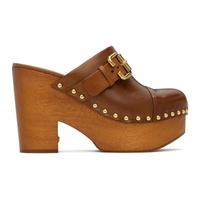 Chloe Brown Jeannette Wedge Clogs 242338F121002
