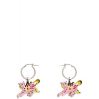 Marni Pink & Silver Tiger Pendants Earrings 242379F022000